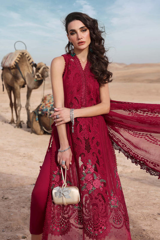 Maria B 3 Piece Unstitched Embroidered Lawn Suit 2025