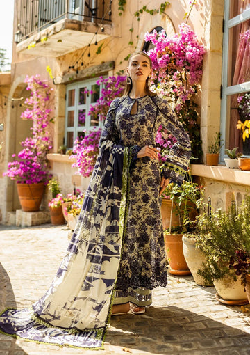 Elaf Chikankari Lawn'25 ELK-01A BLUE BLOSSOM
