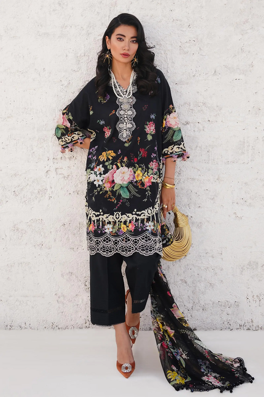 Sana Safinaz Black Printed Lawn Collection Replica